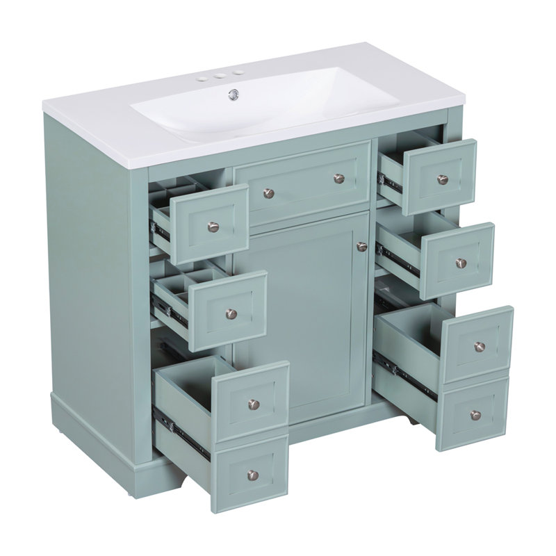 Meuble-lavabo 36 po avec lavabo, Vert