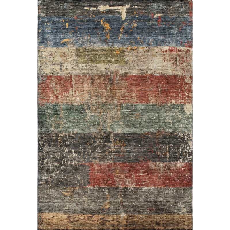 Premium Machine Washable Jessie AMF1198 Stripes Rug, Rectangle 2'6" x 3'10"