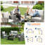 Ensemble de conversation de patio en osier 4 pièces avec table et coussins en verre-812410826
