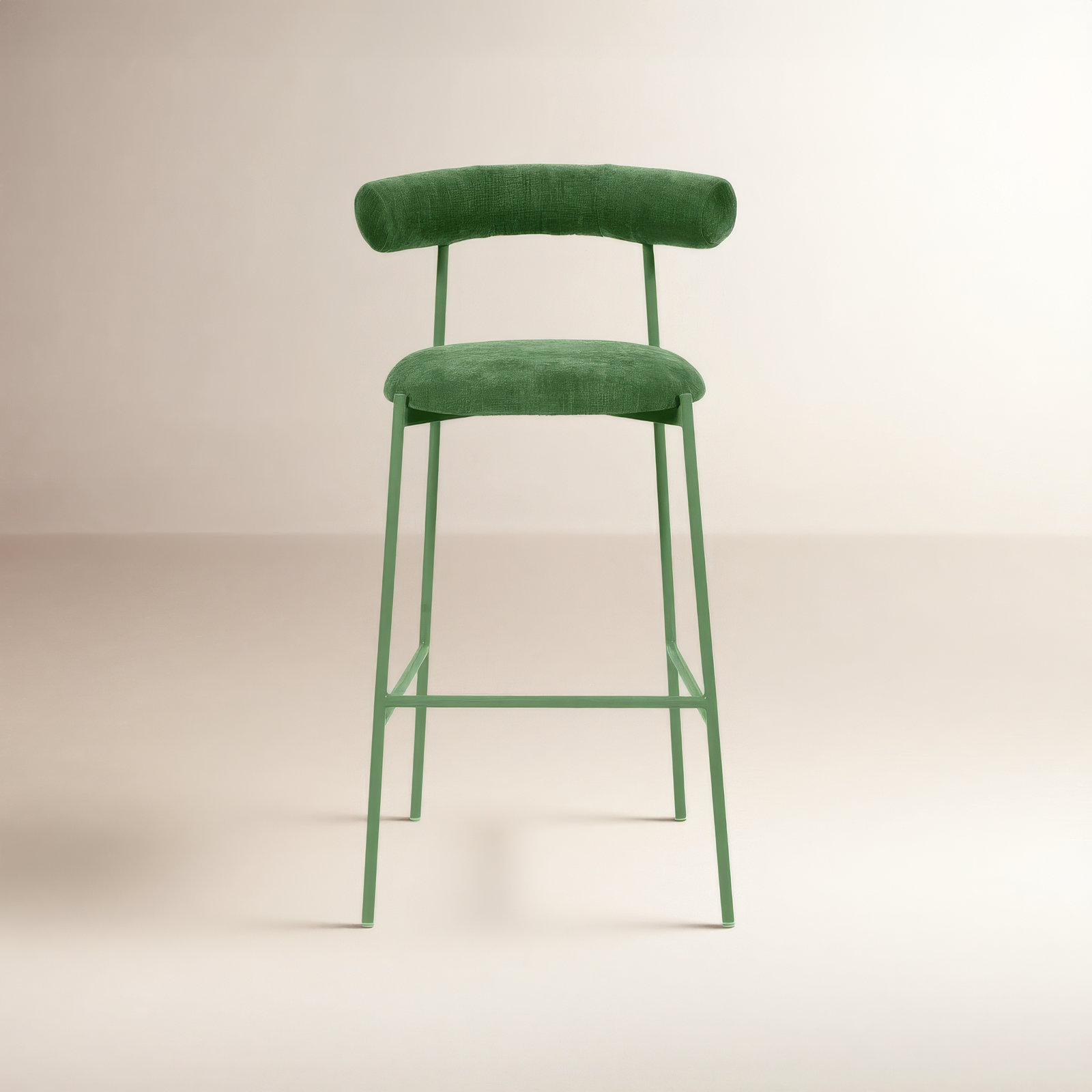 Geraldina Velvet Bar & Counter Stool, Bar Stool (29.1” Seat Height), Forest Green