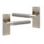 Golden Grace 5 Pair Victorian T-Bar Knurled Door Handle Antique Brass Finish with Ball Bearing Hinges and Latches - 120 x 40mm