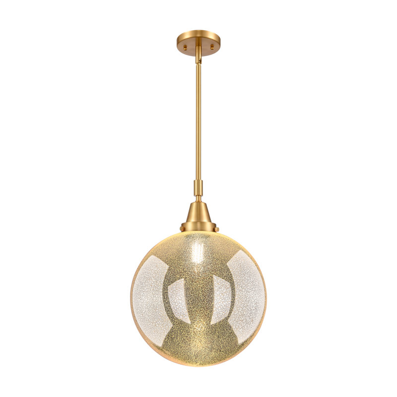 Luminaire suspendu sphère 1 lumière Beacon, Satin Gold, H 16,13 po x l 12 po