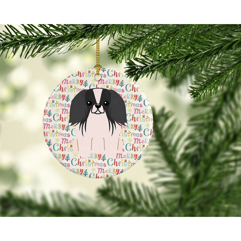 Ornement suspendu Merry Christmas Pekingese