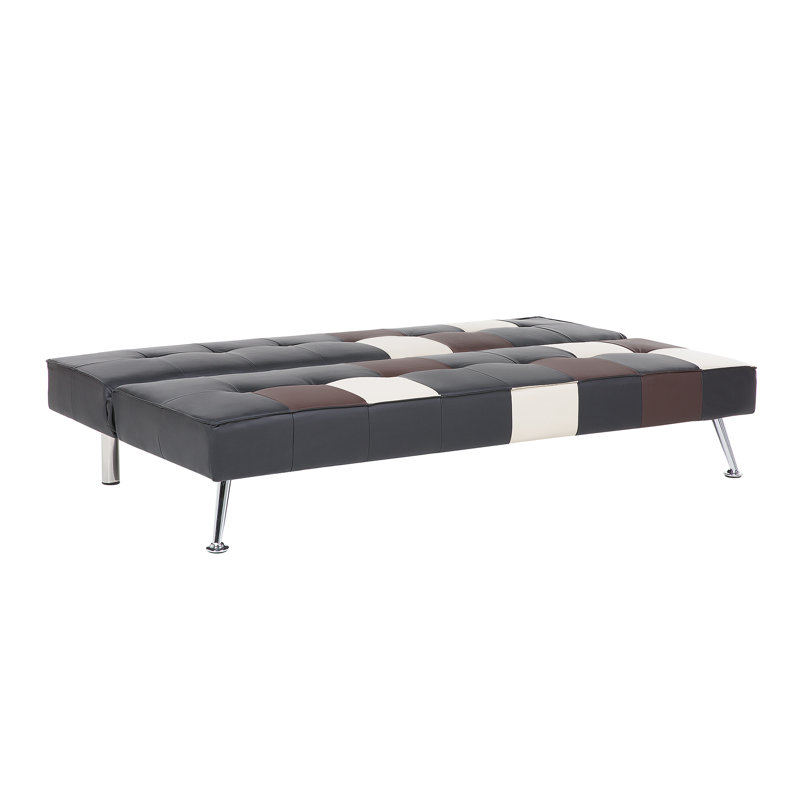Olsker 3 Seater Velvet Sleeper, Black/Brown/Beige