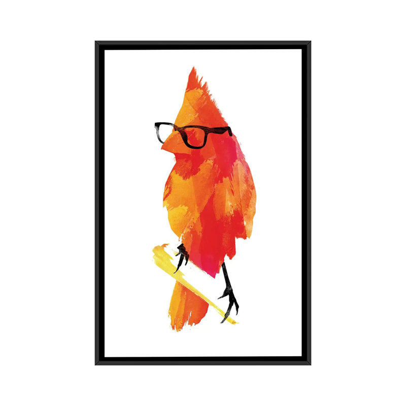 « Punk Bird », impression sur toile tendue, H 26 po x l 18 po x P 1,5 po, Toile avec cadre noir, Pas de tapis