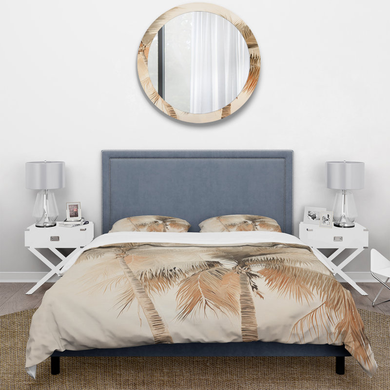 Ensemble de housse de couette à motif floral Vintage Tropical Tranquility Palm Trees II - Microfibre de polyester