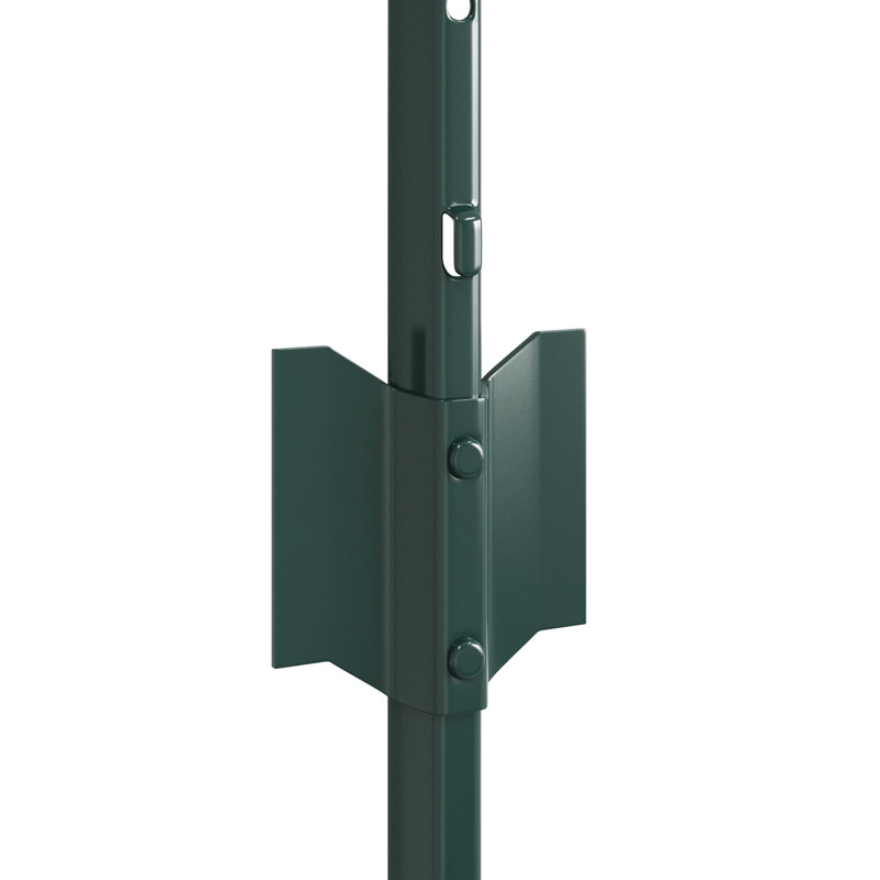 Fence Posts 22 Pcs U-Channel Steel, 100cm H x 8.5cm W, Green