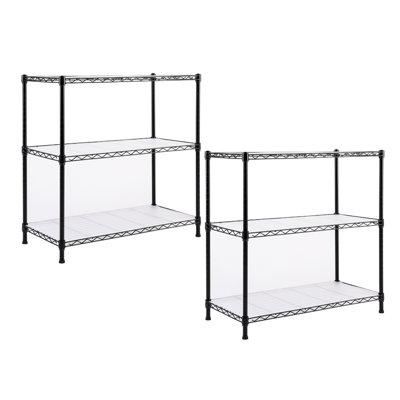 2-pack Storage Shelves, 3-shelf Shelving Unit With 3-shelf Liners, Adjustable Rack, 30''w X 14''d X 30''h Steel Wire Shelves, Shelving Units And Storage For Kitchen And Garage