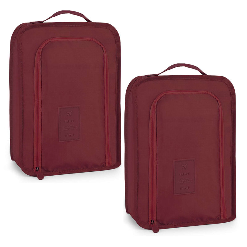 2 pièces Sacs de chaussures de voyage Étanches à la poussière Organisateur de chaussures, Bourgogne