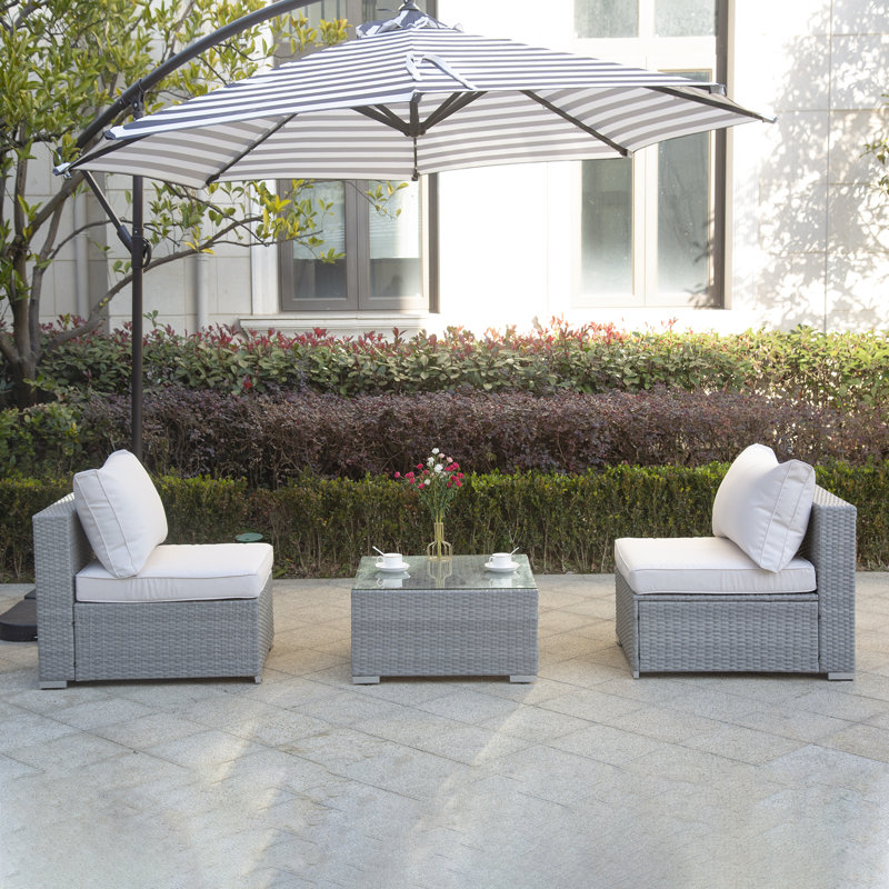24.4'' Wide Steel Loveseat with Cushions, Gray