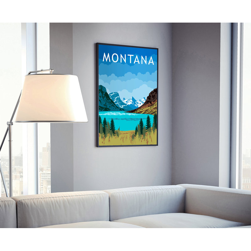 Affiche de voyage de style rétro du Montana, impression rétro non encadrée, art mural maison et bureau