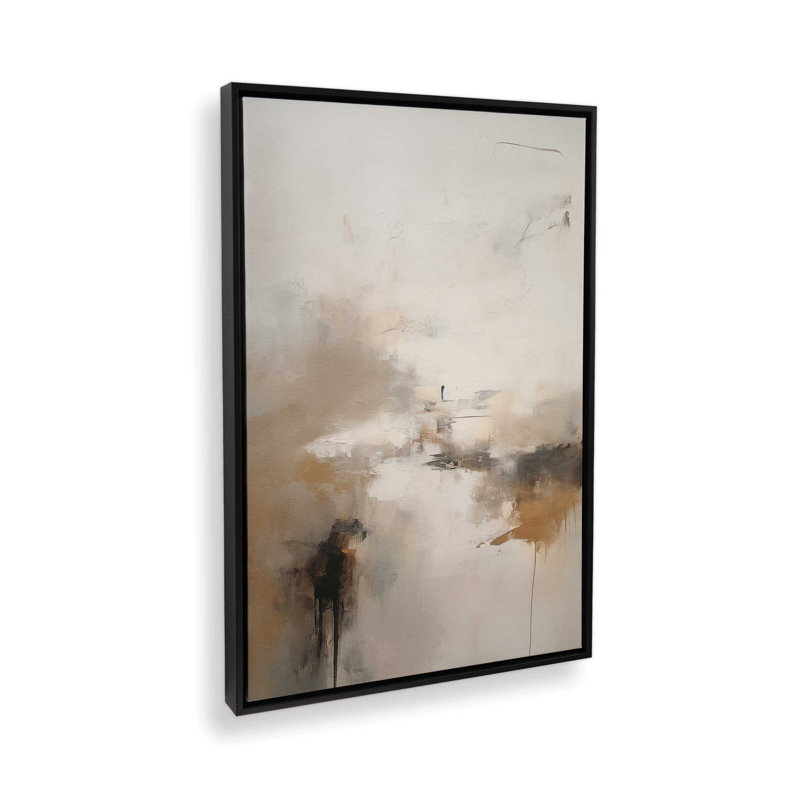 «Gentle Gilded Gust I», reproduction sur toile, Cadre flottant noir satiné, H 18,75 po x l 12,75 po x P 1,75 po