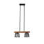 Luminaire suspendu linéaire en bois et cage noire 2 lumières Aldo-374611223