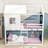Wooden House Bunk Bed With Roll‑Up Tent, Guardrails And Ladder-2139205923-2139205924