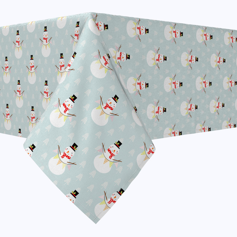 Fabric Textile Products, Inc. Square Tablecloth, 100% Cotton, Holiday Snowmen