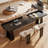 Black Rectangular Solid Wood Writing desk-661837909