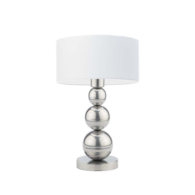 Henrika Metal Desk Lamp, Silver, White