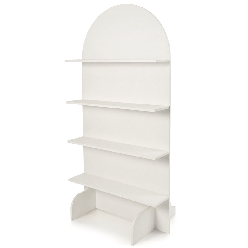 Présentoir de mariage cintré à 4 niveaux, 180 cm de hauteur, blanc, idéal pour le champagne, les desserts et les cadeaux d'invités.