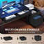 4-Drawer Computer Desk With LED Lights & Power Outlets-1115845733-1118016659