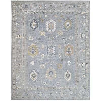 Tapis argent noué à la main de haute qualité