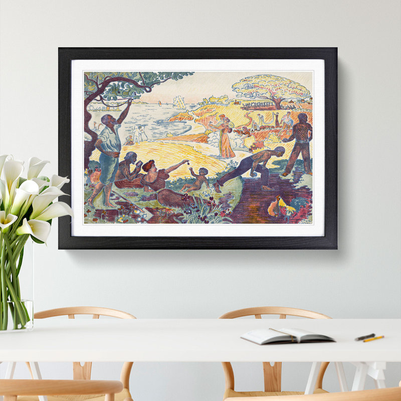 Harmonious Times by Paul Signac - Picture Frame Painting, Black Framed, 36cm H x 48cm W x 2cm D