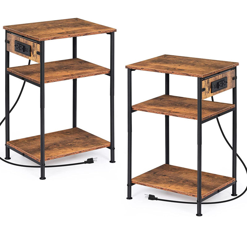 Ensemble de tables de bout et prises encastrées Pym