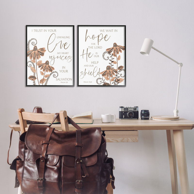 «Spiritual Faith Proverbs with Flowers», ensemble de 2 impressions giclées encadrées, design par Annie Lapoint