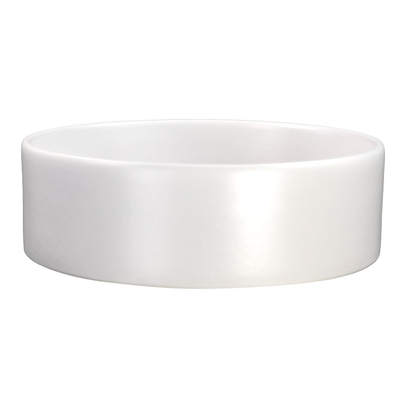 Regatta Poured Circular Vessel Bathroom Sink, Matte White