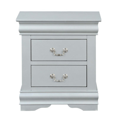1Pc Traditional Classic 2-Drawers Nightstand