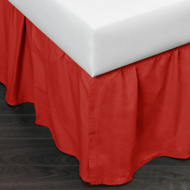Barrett Ruffled Wrap Around Bed Skirt - Twin, Twin, Red