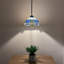 Luminaire suspendu Kleist Tiffany avec libellule en verre coloré bleu l 12 po x P 12 po x H 60 po