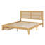 Lit avec tête de lit en rotin, tiroirs de rangement, supports et pieds de soutien améliorés-1535037006