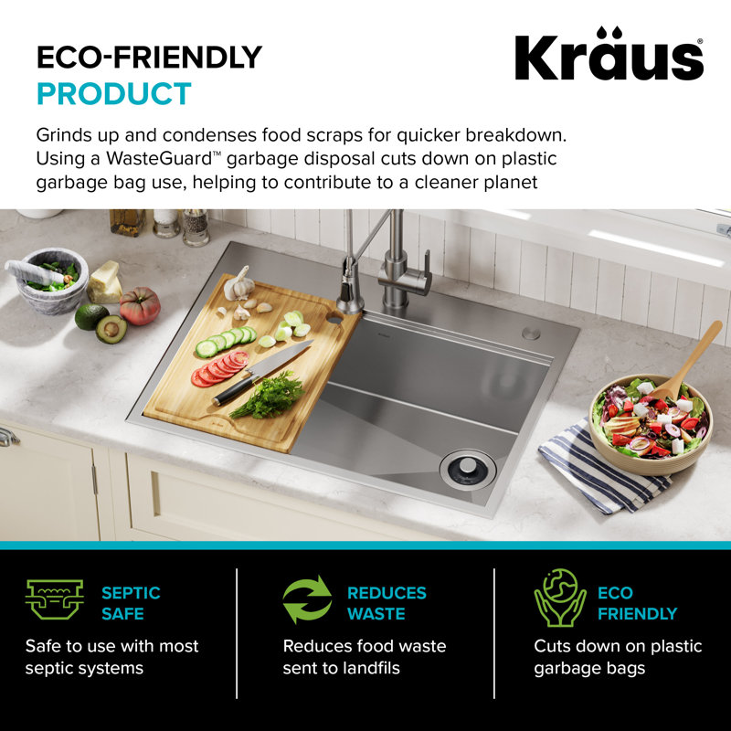 Matte Black Continuous Feed Garbage Disposal with 3/4 HP Motor