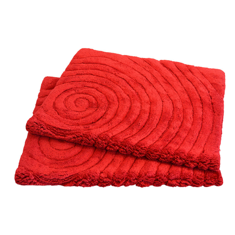 Ensemble de tapis pour salle de bain Deakins, l 21 po x L 34 po, Rouge vif