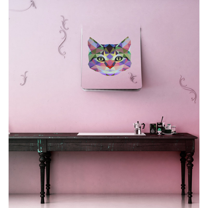 Décalcomanie murale Polygonal Cat, H 10 po x l 11 po
