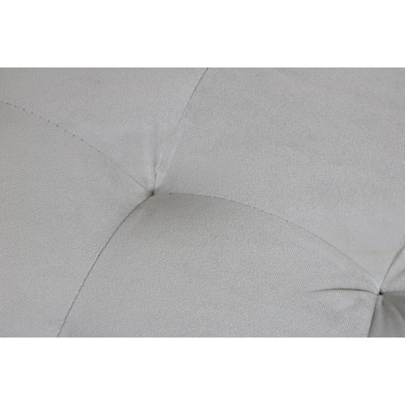 Horncastle Velvet Ottoman, Light Gray