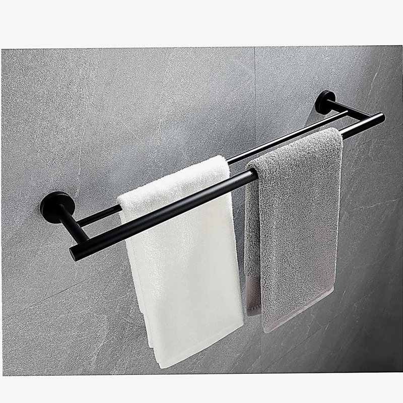 Porte-serviettes mural 23,6 po, Noir mat
