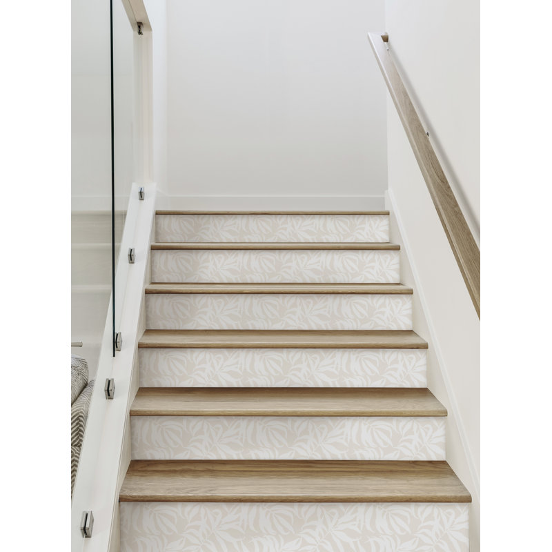 Feuilles de palmier tropicales, H 7 po x l 48 po, Beige