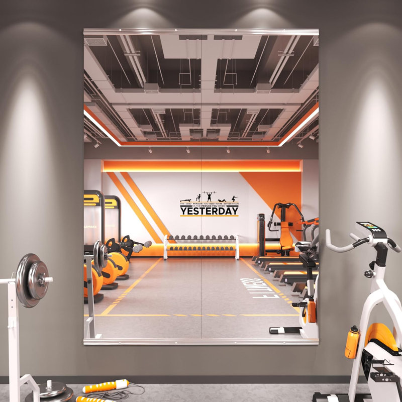 Aevar Large Frameless Full Length Tempered Glass Mirror - Rectangular Wall Mirror for Yoga, Gym & Dance Studio(Set of 2/3)