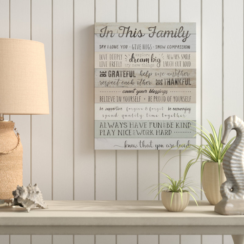 " In This Family ", 24" H x 32" W x 1.5" D
