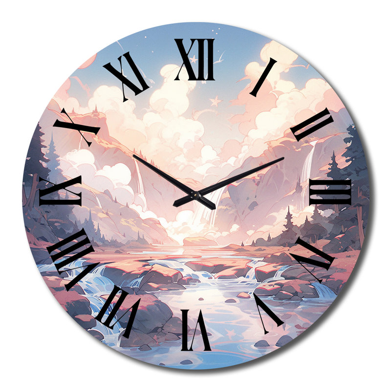 Horloge murale en métal Mountain Majesty I, Très grand