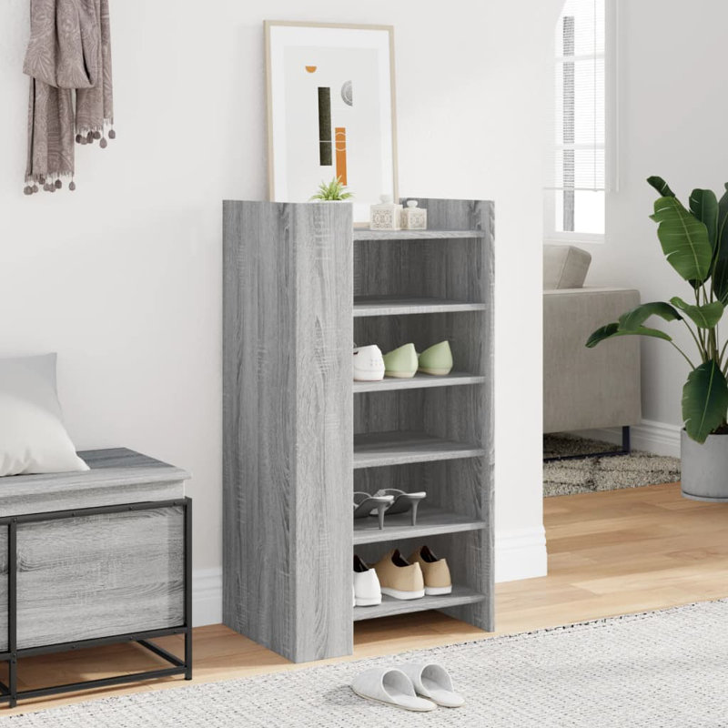 10 Pair Shoe Storage Cabinet, Grey Sonoma