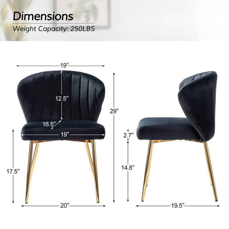 Fauteuil d'appoint moderne en velours avec dossier capitonné H 29 po Leona, Velours noir