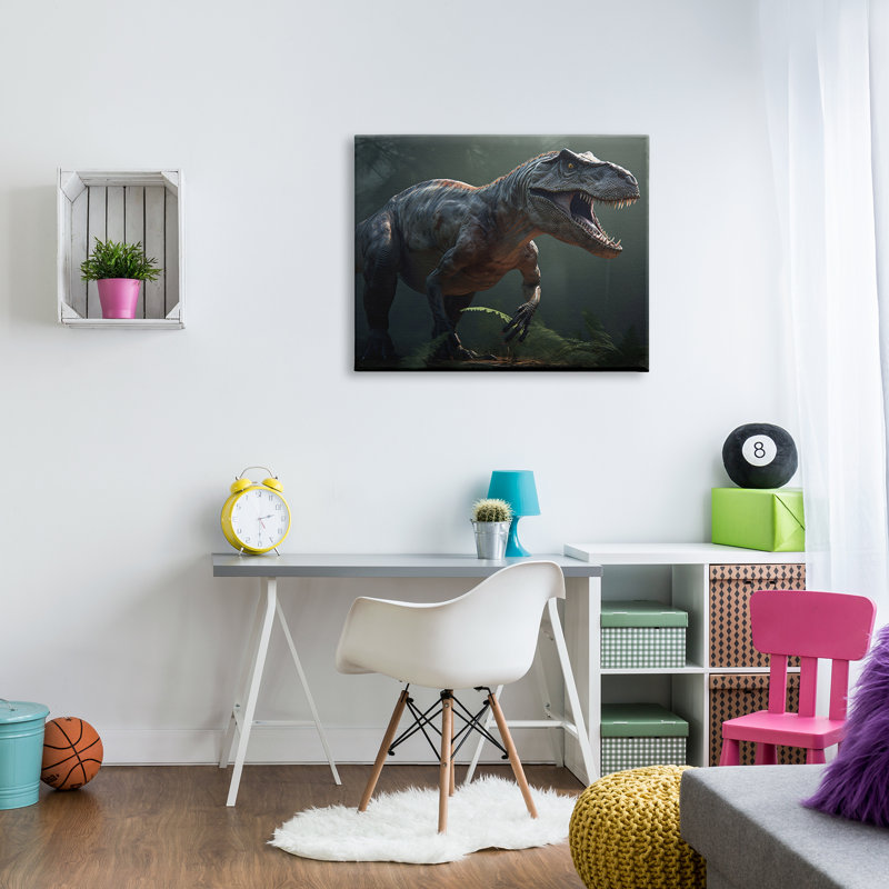 «Latitude Run®», art mural détaillé sur toile T-Rex par Wumples, H 30 po x l 40 po x P 1,5 po