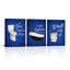 Blue Bathroom Decor Navy Bathtub Toilet Seat Wall Art Bathroom Rules Pictures Painting Framed 12x16 Inch Each (Blue)