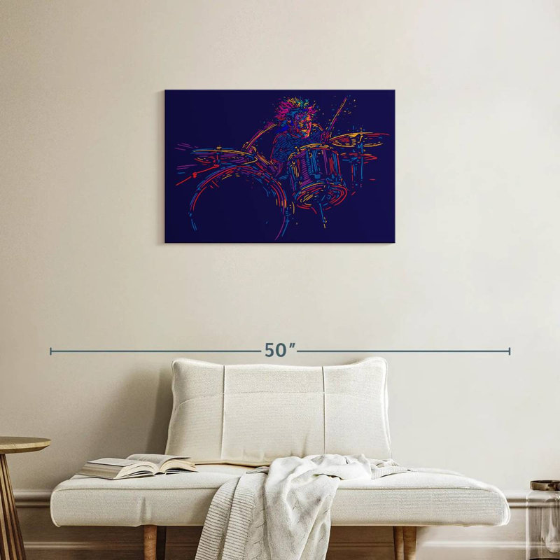 Abarca Abstract Drummer, 20" H x 30" W