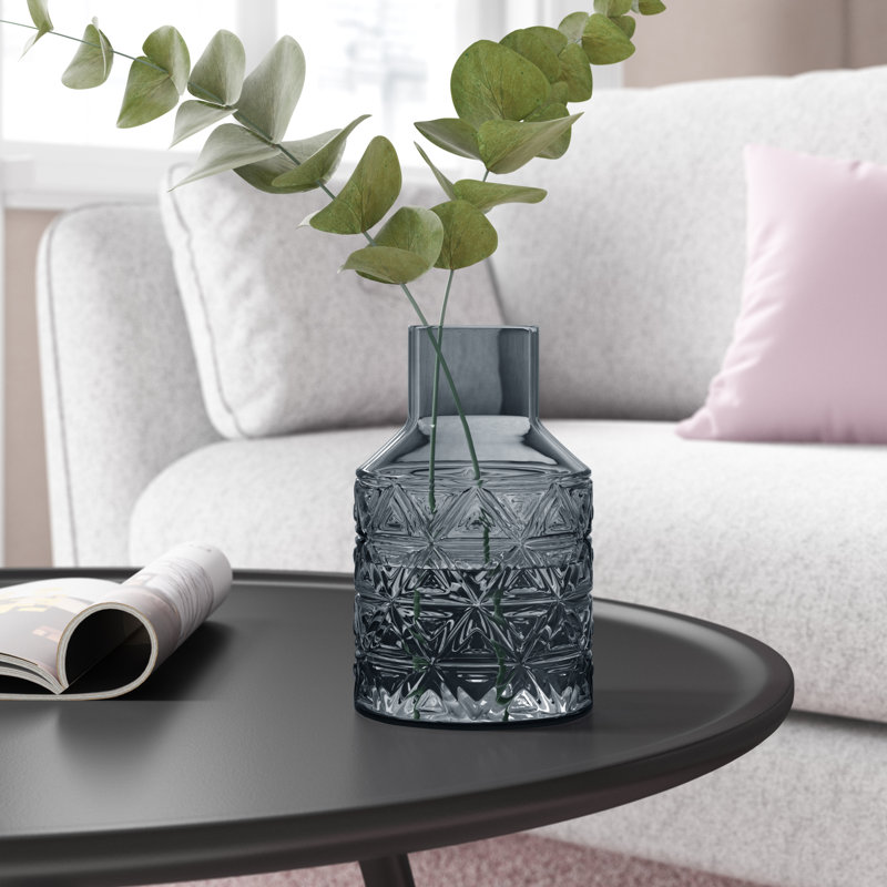 Ezequiel Glass Table Vase, Grey