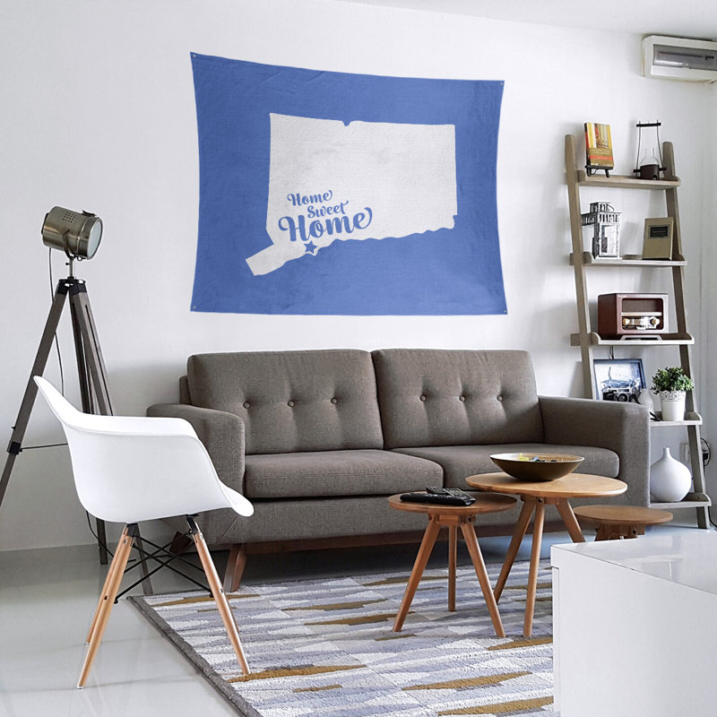 Tapisserie murale bridgeport doux pour la maison, H 88 po x l 104 po, Bleu