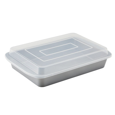 Farberware GOLDEN BAKE Bakeware Nonstick Rectangular Cake Pan With Lid, 9-Inch X 13-Inch, Gray