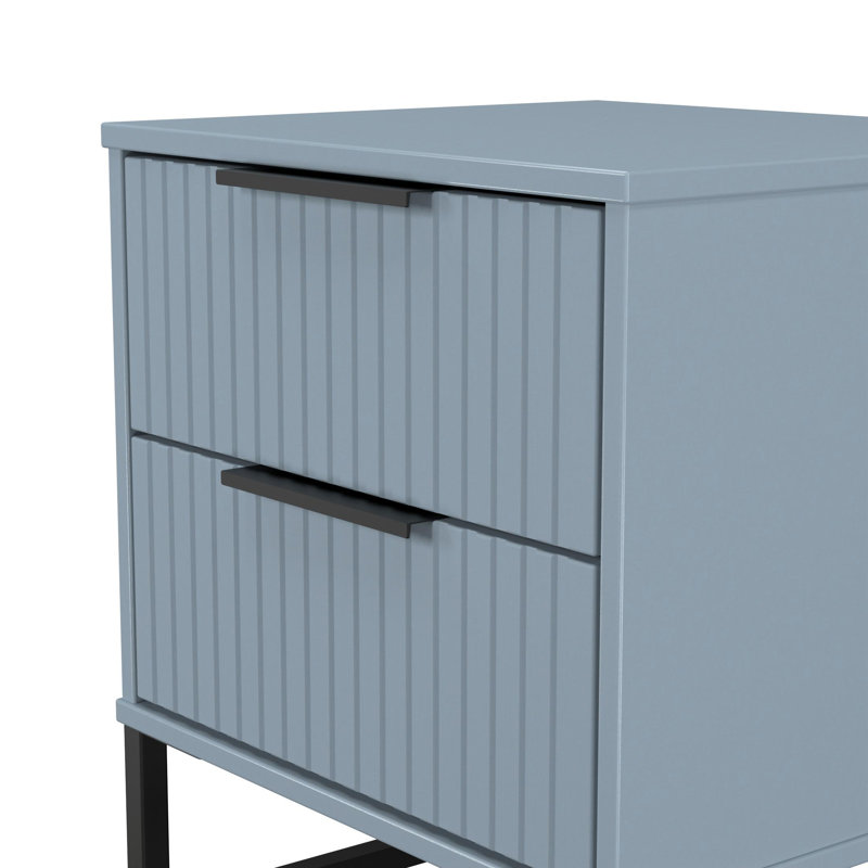 Chaelynn 45cm W Manufactured Wood Bedside Table, Blue